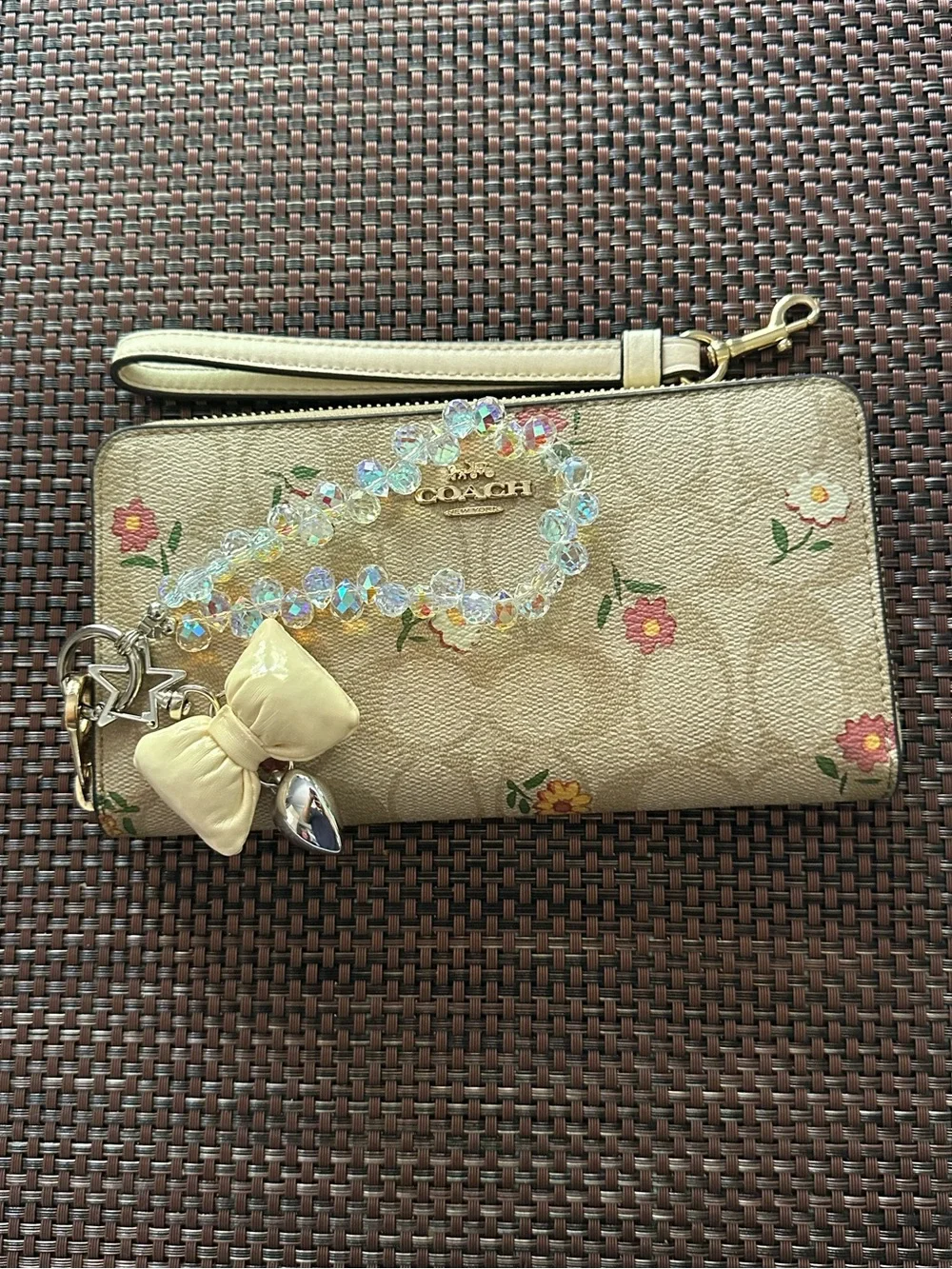 Coach Accordion Zipper Around Wallet with floral Print